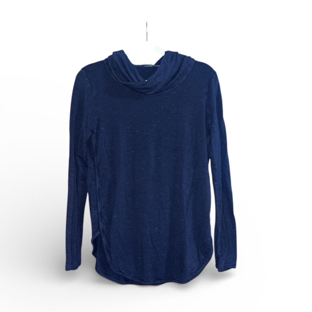 LOFT Navy Blue Lightweight Cowl Neck Long Sleeve Top
